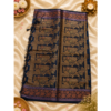 Women's Navy Blue Soft Silk Saree with Rich Gold Zari Floral Weaving | Festive & Wedding Wear