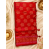 Women's Royal Red Soft Silk Saree with Gold Zari Weaving