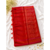Women's Royal Red Soft Silk Saree with Gold Zari Weaving
