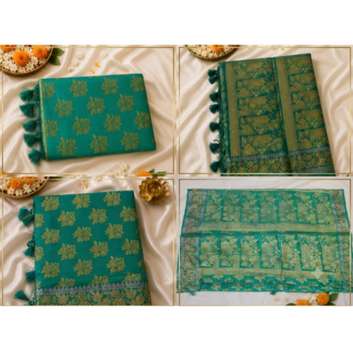 Premium Banarasi Soft Silk Saree with Rich Zari Weaving & Tassels