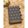Untitled design (46) Premium Grey Banarasi Silk Saree with Rich Gold Zari Butta & Traditional Woven Border