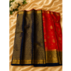 Royal Red & Navy Blue Traditional Silk Saree with Rich Zari Border