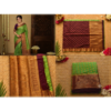 Untitled design (65) Royal Parrot Green Soft Lichi Silk Saree with Antique Copper Zari Border