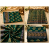 Women's Emerald Green Soft Silk Saree with Rich Gold Zari Floral Weaving | Festive & Wedding Wear