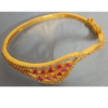 Traditional Gold-Plated Ruby Stone Necklace Set with Matching Earrings & Bracelet