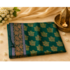 Women's Emerald Green Soft Silk Saree with Rich Gold Zari Floral Weaving | Festive & Wedding Wear