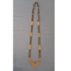 Traditional Gold-Plated Double Line Black Beads Mangalsutra with Designer Pendant