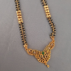 Traditional Gold-Plated Double Line Black Beads Mangalsutra with Designer Pendant