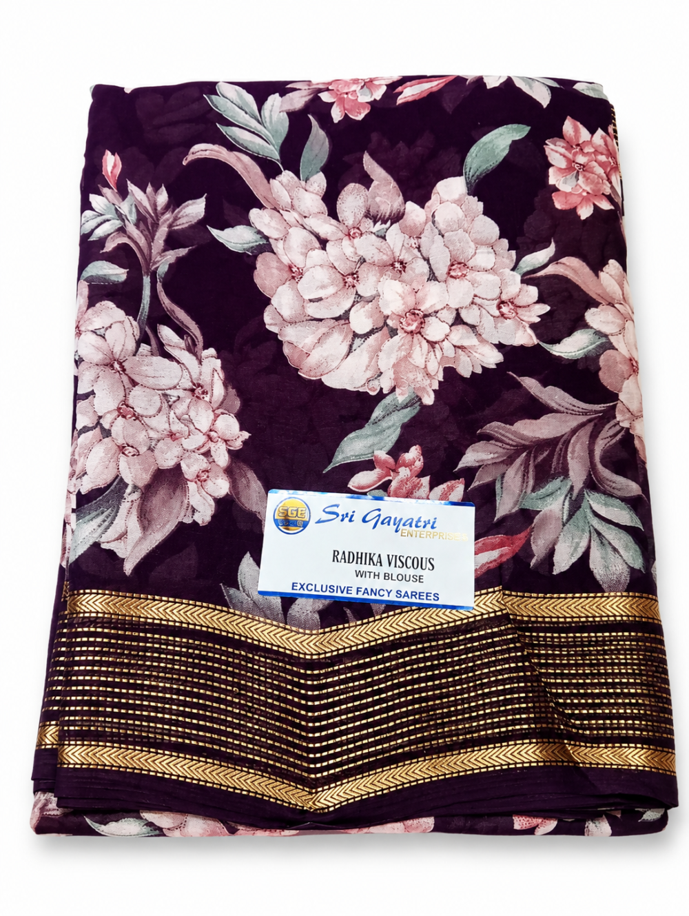 Radhika Viscose Floral Print Saree – With Blouse