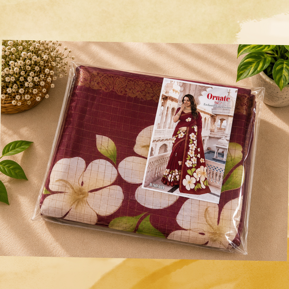 Ornate Vol-1 Fancy Checks  Sarees Collection