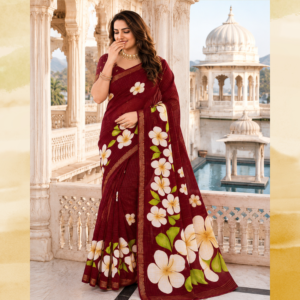 Ornate Vol-1 Fancy Checks  Sarees Collection