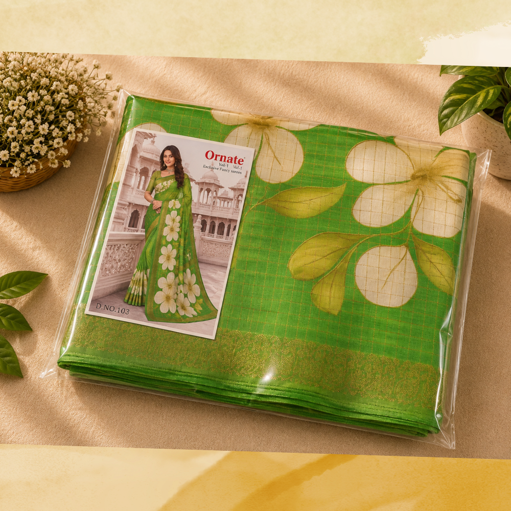 Ornate Vol-1 Fancy Checks  Sarees Collection