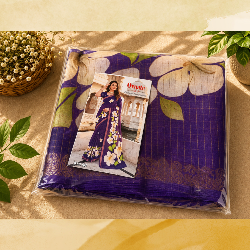 Ornate Vol-1 Fancy Checks  Sarees Collection
