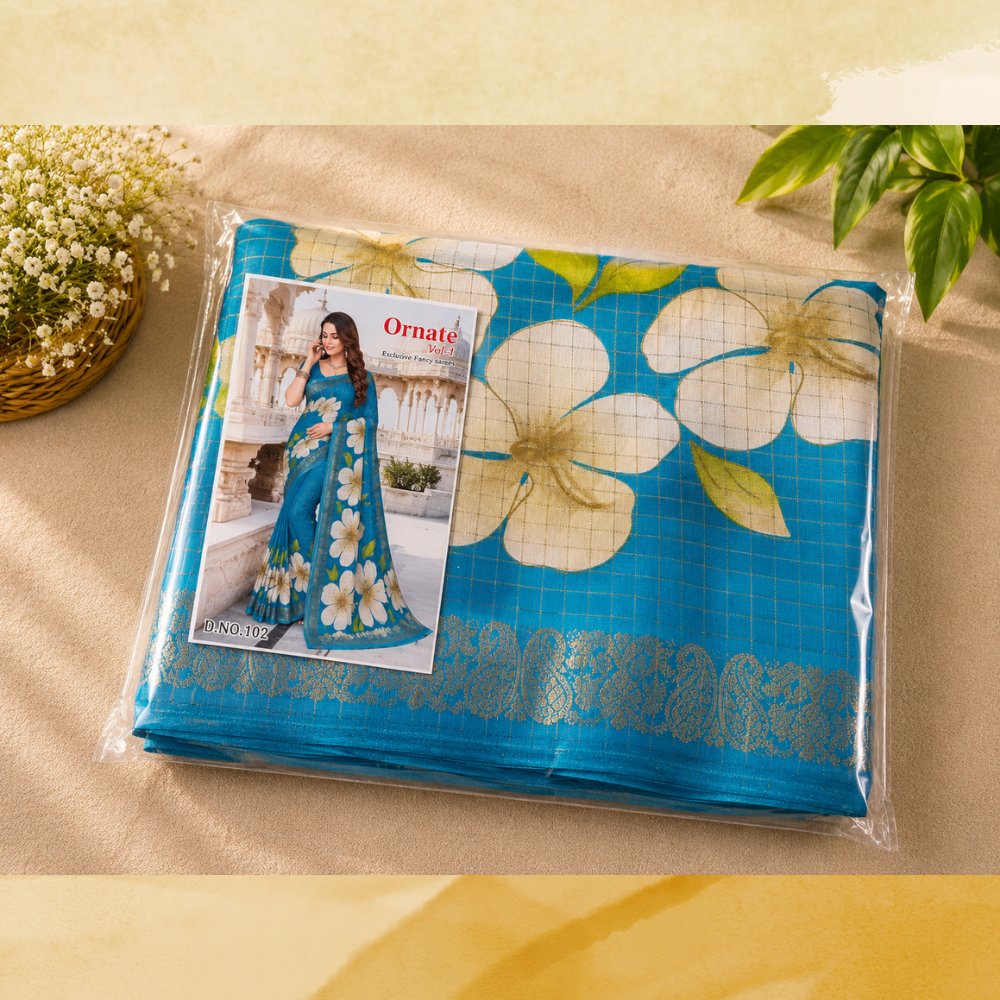 Ornate Vol-1 Fancy Checks  Sarees Collection