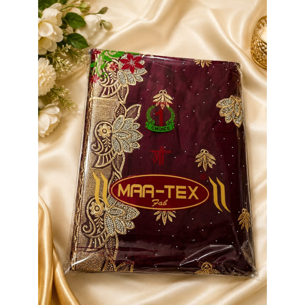 MAA-TEX Fab Embroidered Designer Saree Collection