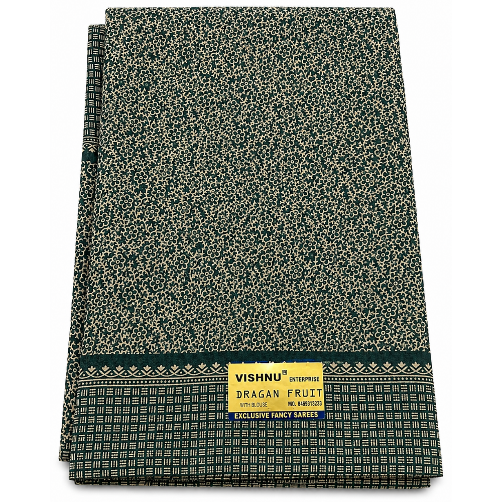 Floral Printed Georgette  Saree with Designer Border & Blouse Piece  5 Colour Variants