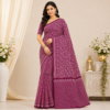 Floral Printed Georgette  Saree with Designer Border & Blouse Piece  5 Colour Variants