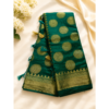 Untitled design (53) Bottle Green Banarasi Soft Silk Saree,