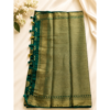 Untitled design (54) Bottle Green Banarasi Soft Silk Saree,