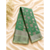 Premium Pink & Green Kanchipuram Soft Silk Saree with Silver Zari Weaving