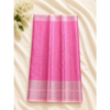 Kanchipuram Soft Silk Saree – Pink & Lime Green with Silver Zari
