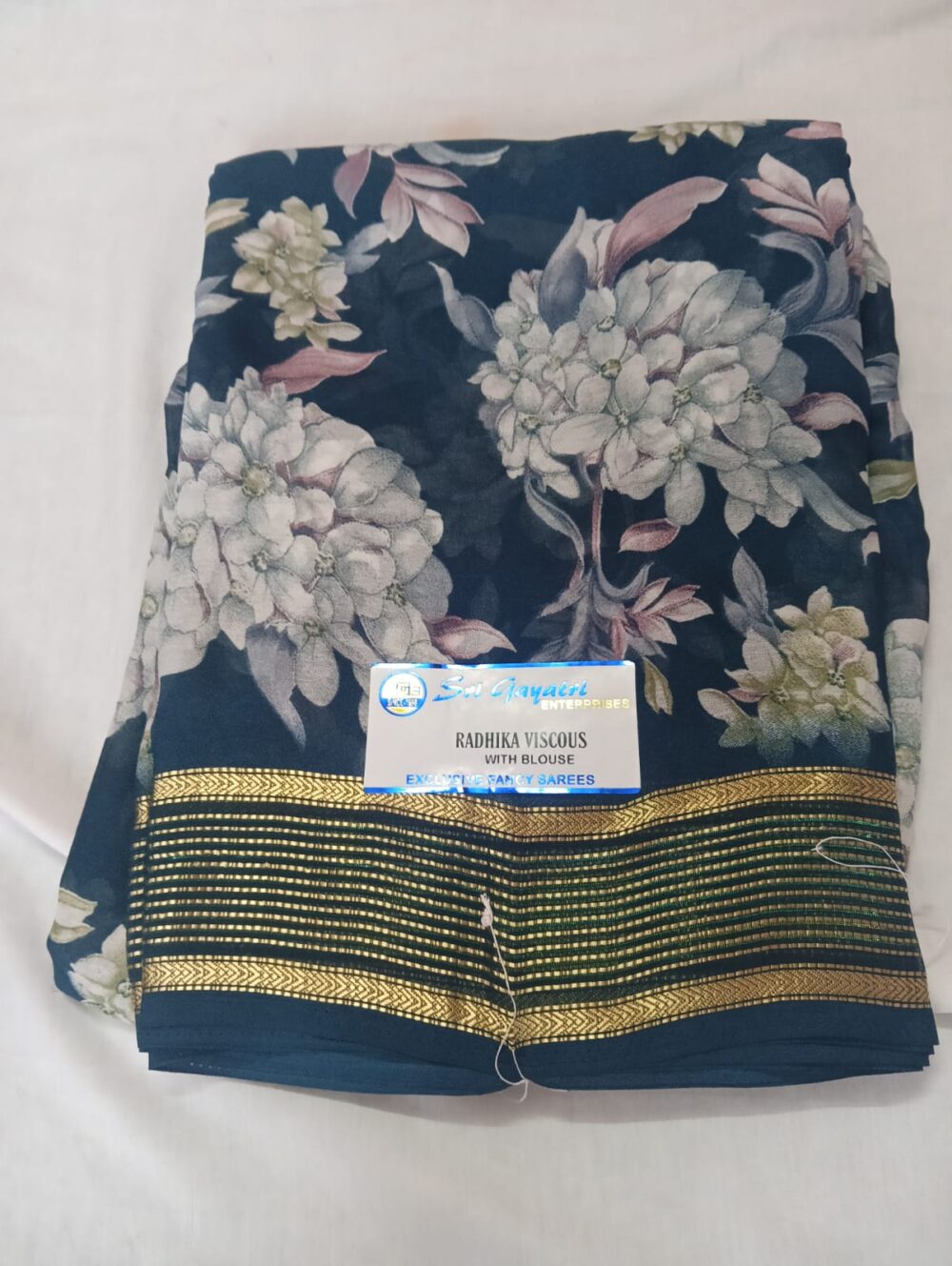 Radhika Viscose Floral Print Saree – With Blouse